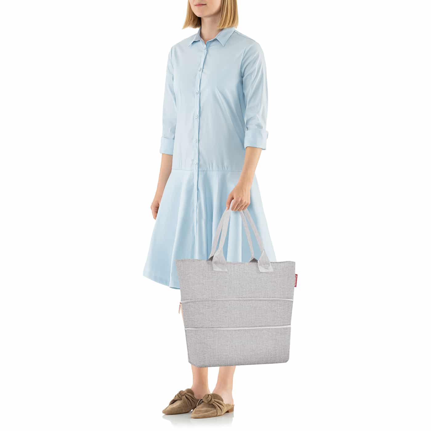 Reisenthel Shopper E1 bővíthető válltáska twist sky rose-3
