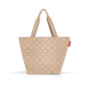 Reisenthel Shopper M Világosbarna-arany pöttyös